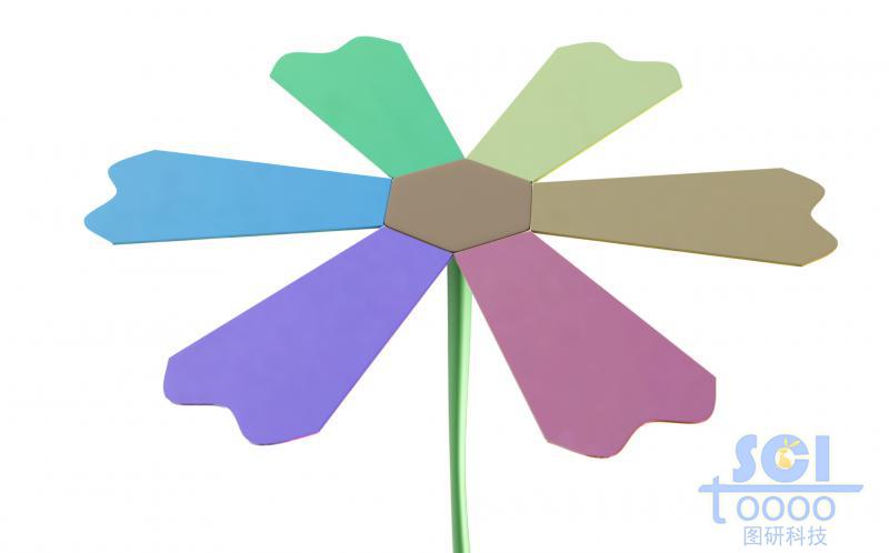 多色涂層的仿生花