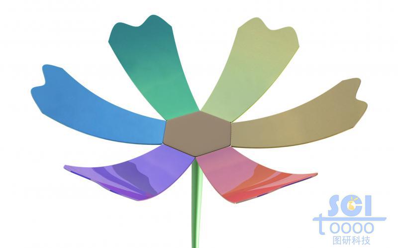 多色涂層的仿生花