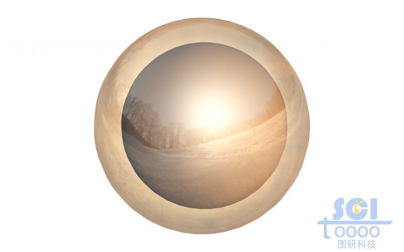 透明膜包裹的金納米球