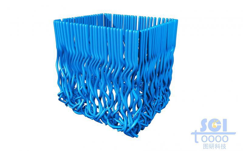 受壓彎曲的碳納米管/纖維束陣列