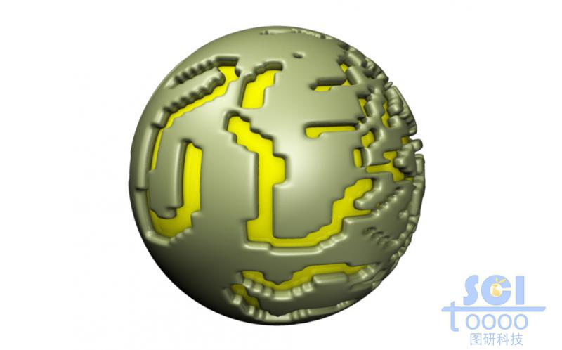 內(nèi)部填充表層無序鏤空的球殼