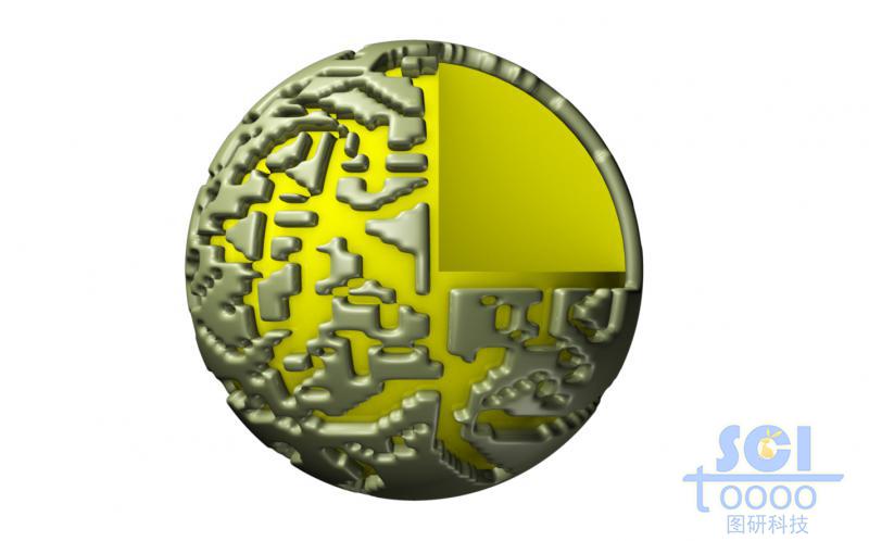 內(nèi)部填充表層無序鏤空的球殼