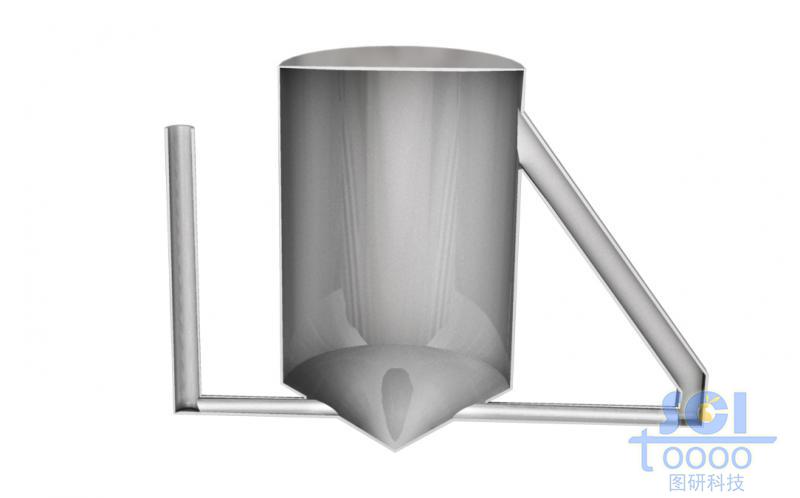 剖面的帶出入口的反應釜