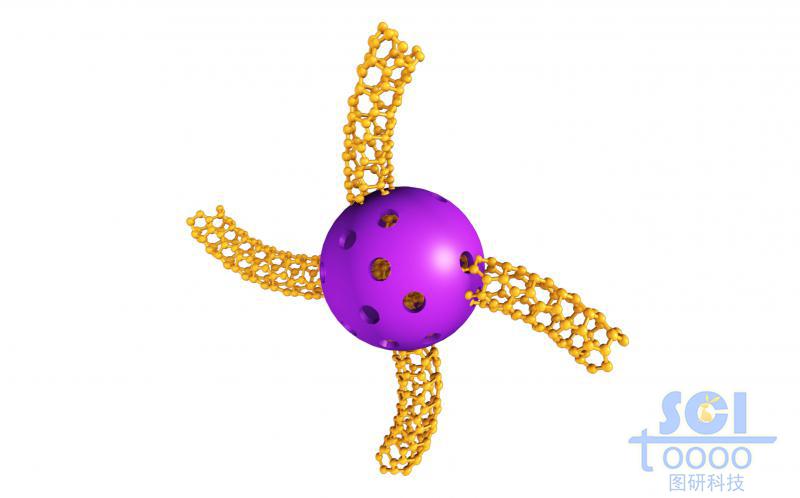 多孔催化球鏈接的碳管