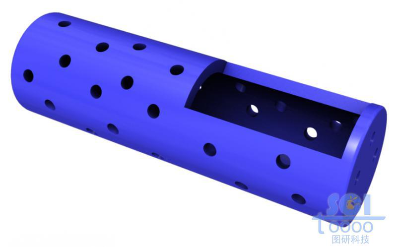 帶切口的表面均勻介孔的空心圓柱