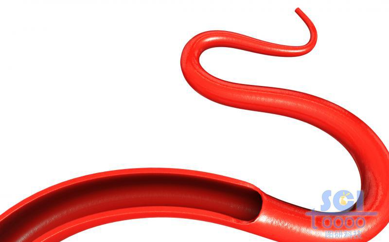 單根彎曲血管前段帶切口結(jié)構(gòu)