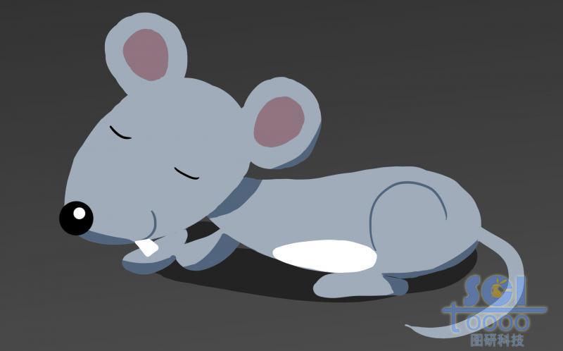 卡通臥式閉眼灰鼠