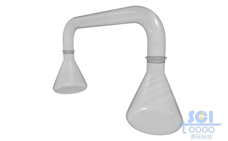 通過(guò)玻璃套管相連的錐形瓶