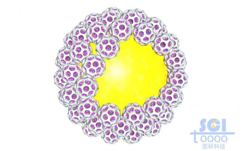 孔道負(fù)載藥物的介孔二氧化硅球通過乳液聚合