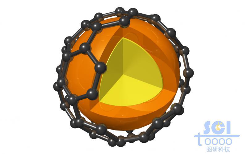表面附著石墨烯/富勒烯的八分之一切口的納米球